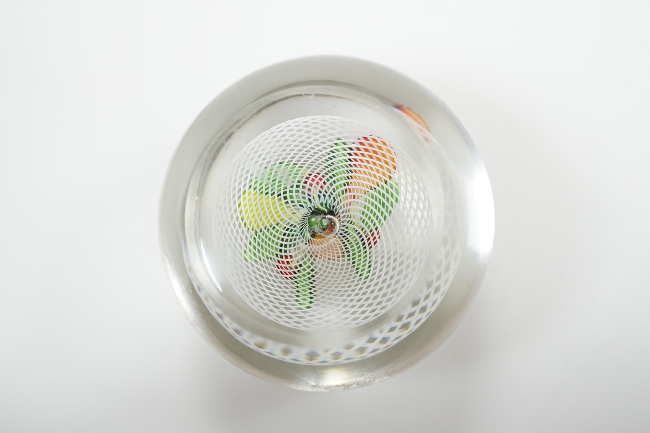 A St Louis glass fruit paperweight, 6cm in diameter